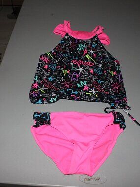 Multi Color 2 Pcs Justiuce Tankini Swimsuit Size 12
